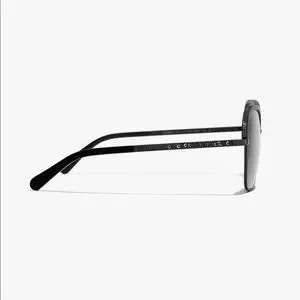 Chanel Square Sequins Sunglass, Black Metal Frame Chanel Sunglasses CHANEL Sunglasses: Square Sunglasses, acetate — Fashion | CHANEL main image 3